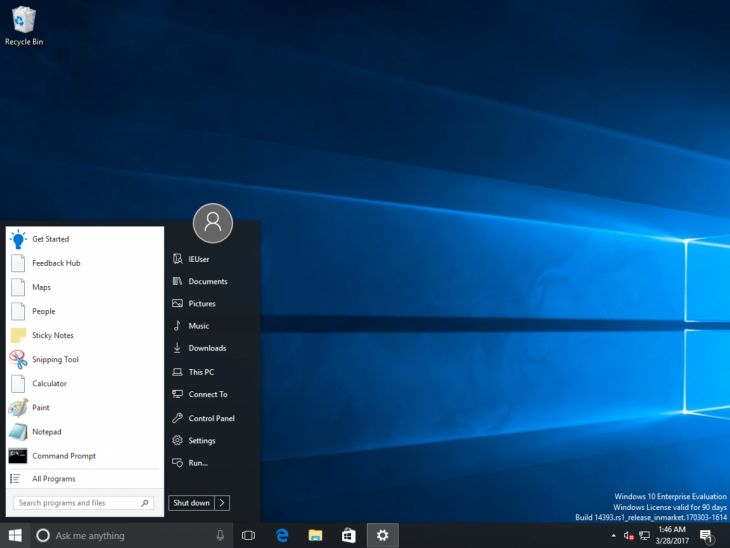   Windows 10 1703    Windows 7 