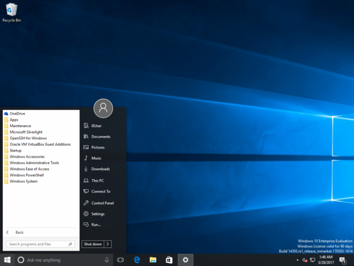    Windows 10 1703    Windows 7 