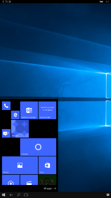    Windows 10 Mbile (15235)   Continuum     