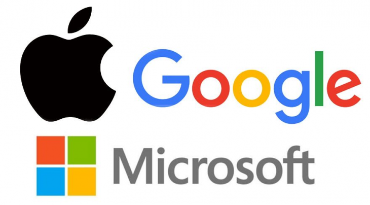    Microsoft, Google  Apple   